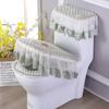 4 Seasons Golden Velvet Toilet Three Piece Set Lace Fabric Zipper Style High-end Toilet Seat Cushion Toilet Seat Cushion Cover