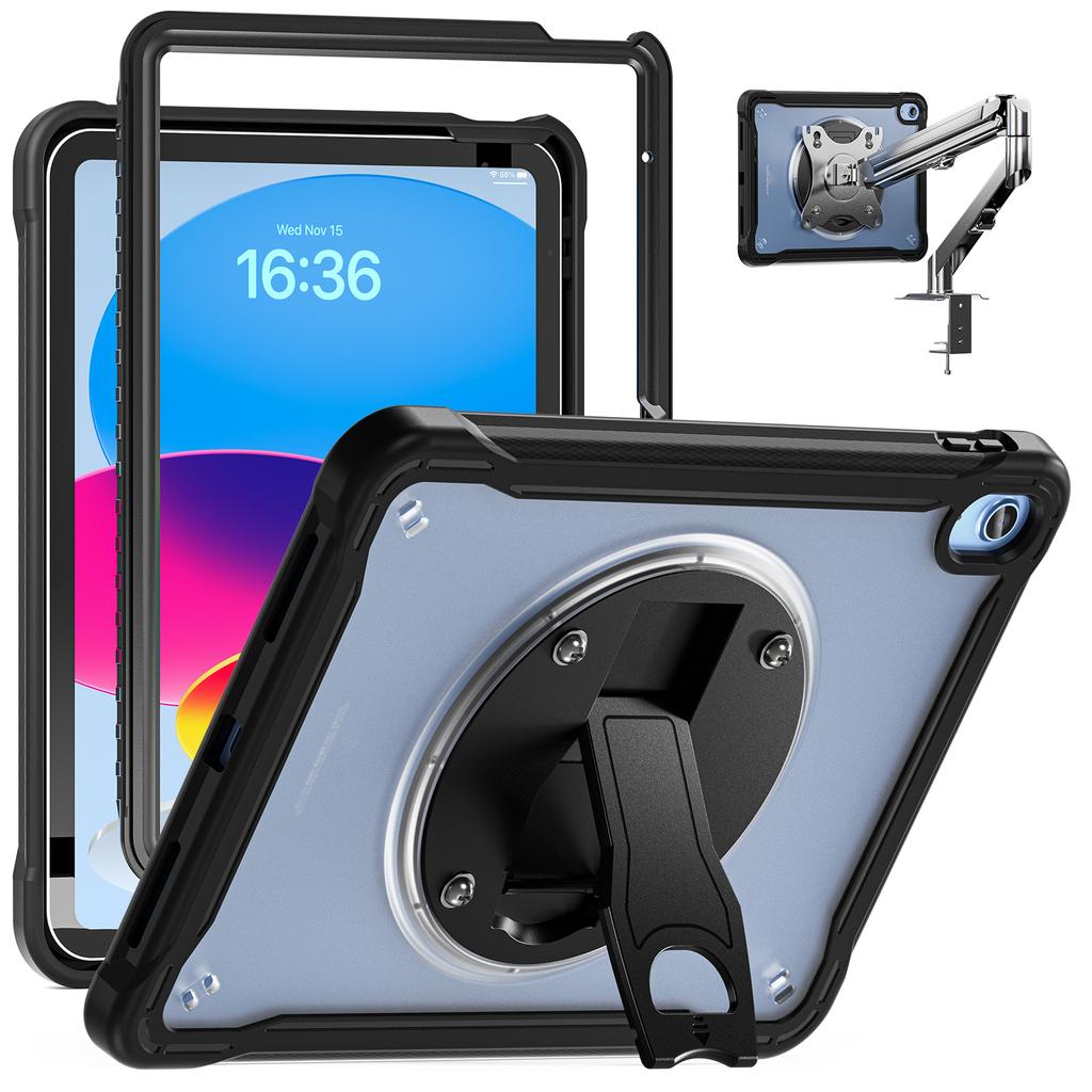 For iPad (2025)/10.9 (2022) Case Kickstand PC+Silicone+TPU Tablet Cover