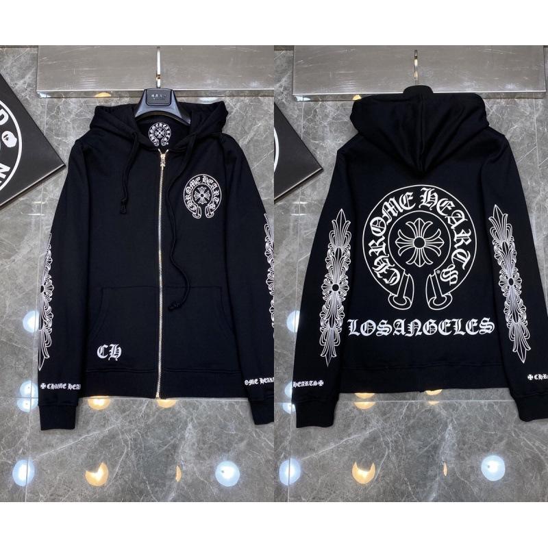 2025 Chrome Heart Hoodie: Casual Loose-Fit Zip-Up for Men & Women