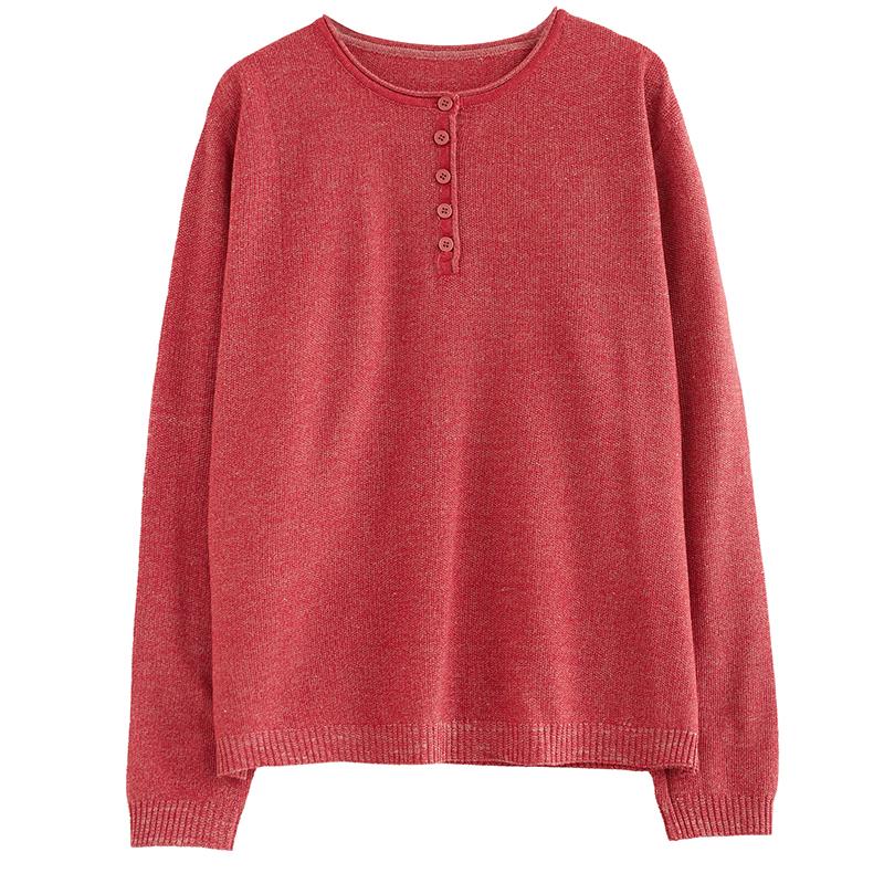 Neue Herbstpullover Damen Basic O-Ausschnitt Strickjacke Strick Locker Einfarbig Oberteile