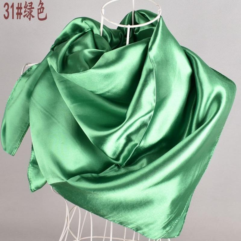 Selected solid color imitation silk generous silk scarf, women's silk scarf 90 * 90 color diced versatile scarf