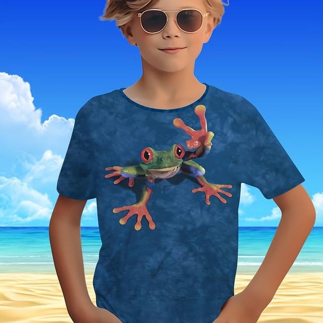 

Мультяшный Животный 3D Принт Мальчики Креативная Футболка Повседневная Легкая Удобная Футболка с Коротким Рукавом Топы Детская Мальчиковая Одежда на Лето 120