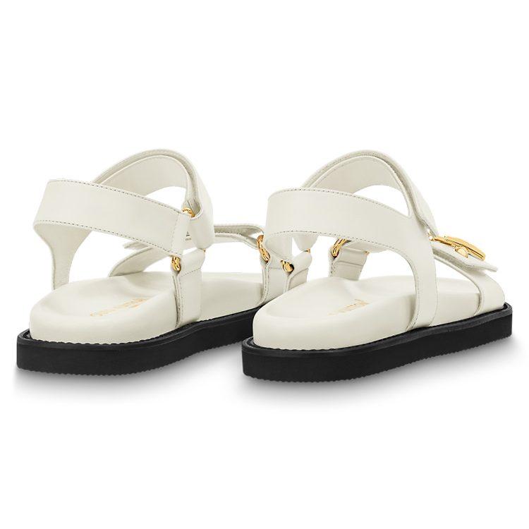 Louis Vuitton Sunset Leather One Strap Sandals Women's White 1ABW7O