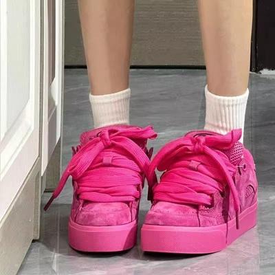 Dragon Fruit Color American Bread Shoes Ins Niche Retro Casual Shoes Shock-absorbing and Wear-resistant Sports Shoes