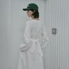 Lap Henley Neck Waist Tie Long Dress As1wo262