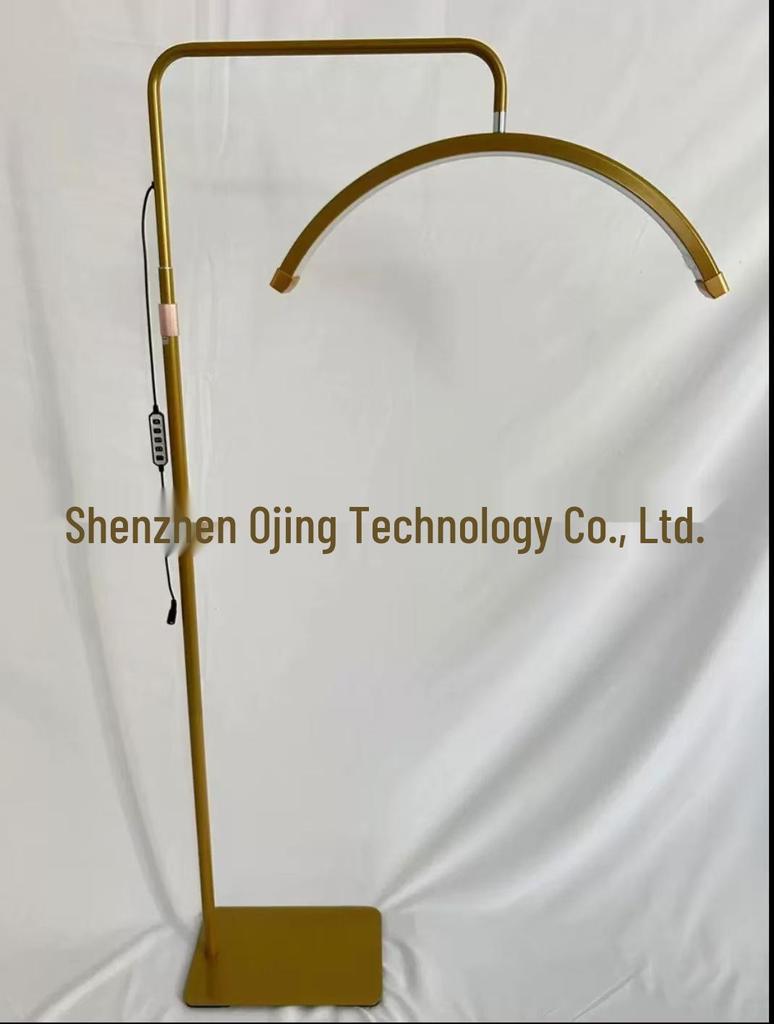 24-inch Half-Moon LED Beauty Lamp for Manicure, Microblading, Eyebrow, Eyelash, Eye Protection, Floor Fill Light.