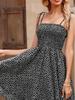 2026 Bohemian Polka Dot Print Bandeau Mini Dress with Strappy Details