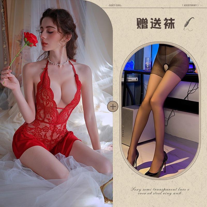 Lace sexy lingerie uniform seduction flirting onesie sexy lingerie
