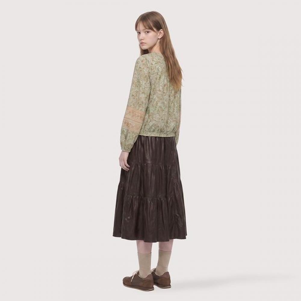 Thursday Island Fake Leather Tiered Skirt T266msk139w