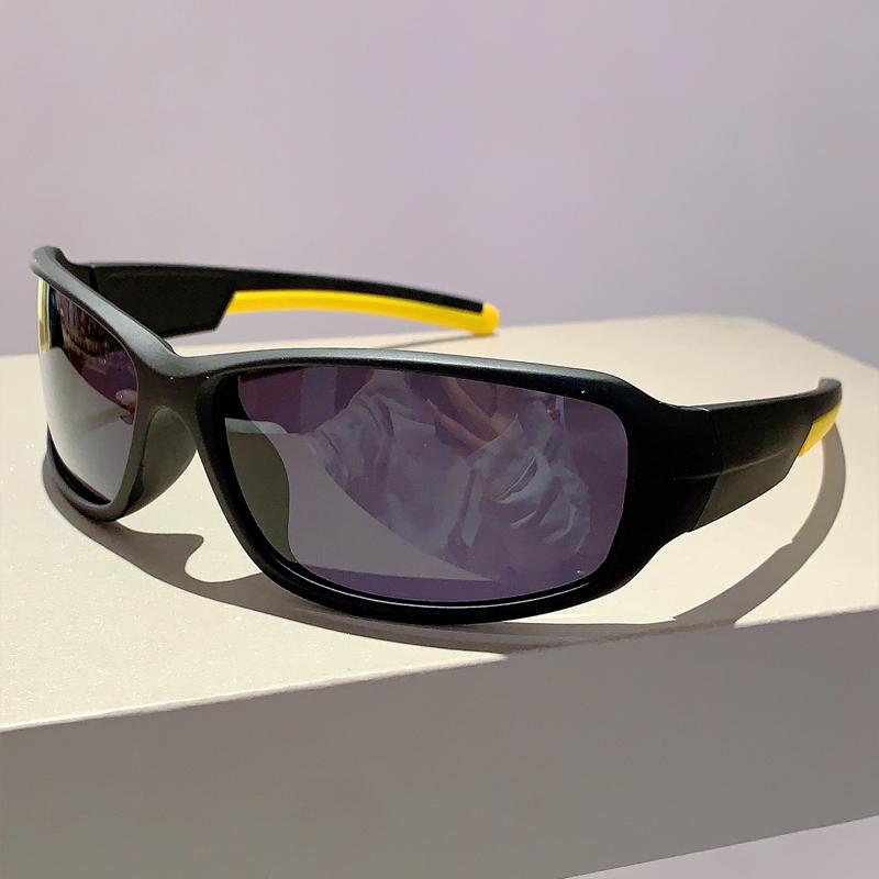 Y2k Men Sunglasses New Wrap Round Outdoor Sports Eyewear Trendy Fashion Mirrror UV400 Protection Eyewear