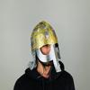 Viking Medieval Chainmail Helmet Steel and Brass Helmet Knight Chainmail Hand Forged LARP  Best Gift