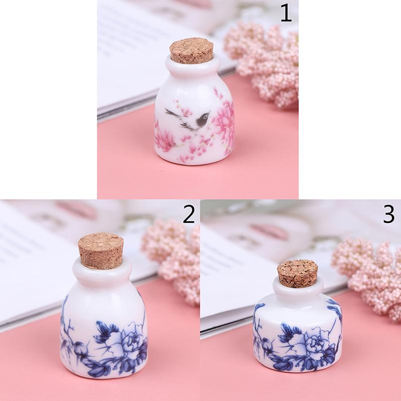 Ceramic Glass Dappen Dish Bottle Liquid Glitter Bowl Cup With Wood Lid Peony