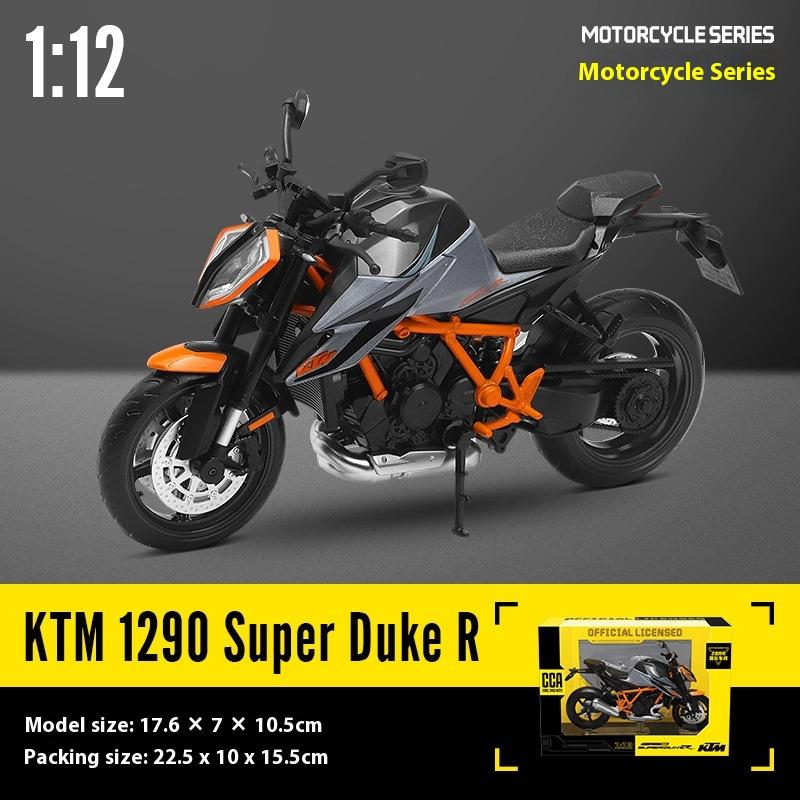 

1/12 Scale KTM 1290 Super DUKE R Alloy Sports Motorcycle Diecast Miniatures Model Decorative Trendy Ornaments for Friend Gift серый