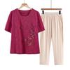 Elderly Women's Breathable Summer T-Shirt Set