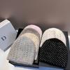 Winter Knit Beanie Rabbit Fur Striped Warm Soft Fashion Small Fragrance Hat Outdoor