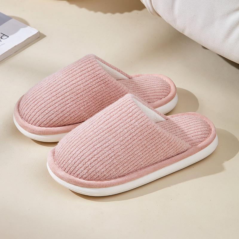 Winter cotton slippers women's indoor home household thick bottom non-slip bag head cotton drag men's comfort