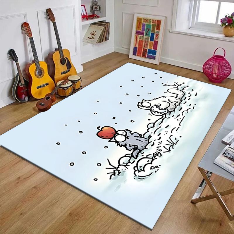 Simon's cat Polyester Carpet, Soft Indoor Mat for Office Chair, Living Room, Computer Desk - Decorative Home Office Rug Design