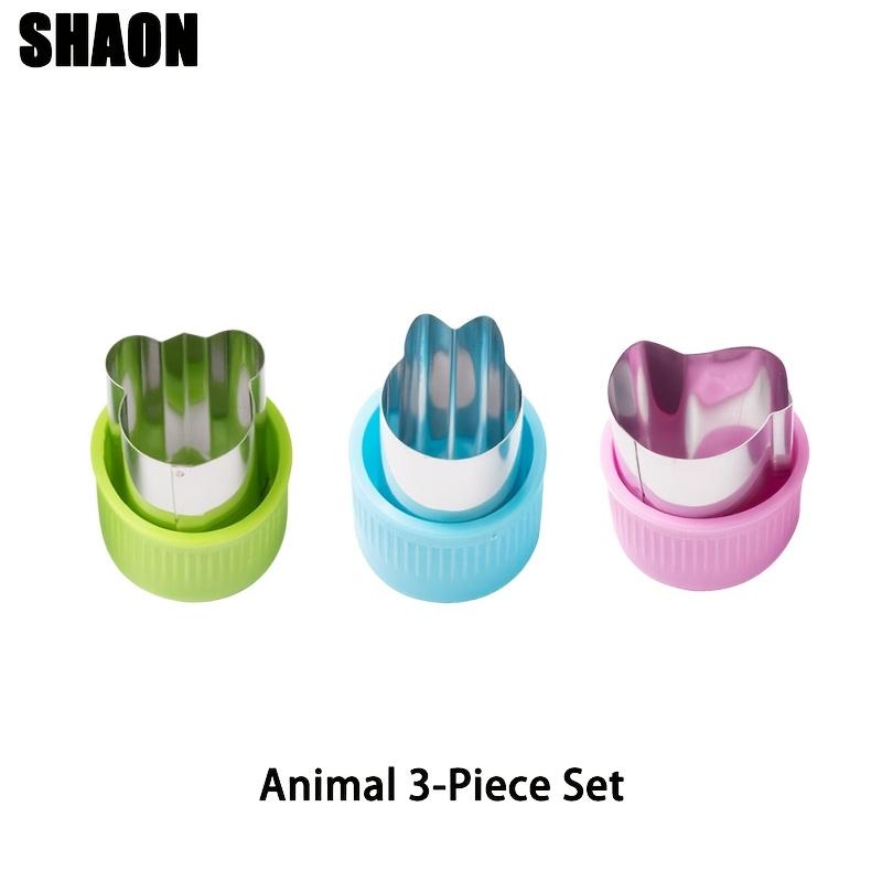 

3pcs Stainless Steel Cutting Molds | SHAON Multi-Shape Fruit and Vegetable Cutter with Floral and Cookie Designs, 430 Stainless Steel, 180°C Safe
