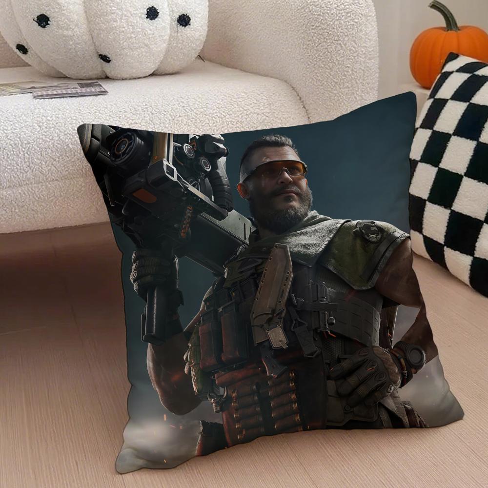 Cool Tactical Chinese Game D-Delta Force Cushion Cover Throw Pillow Cover Hidden Button Durable Polyester Chair Cushion