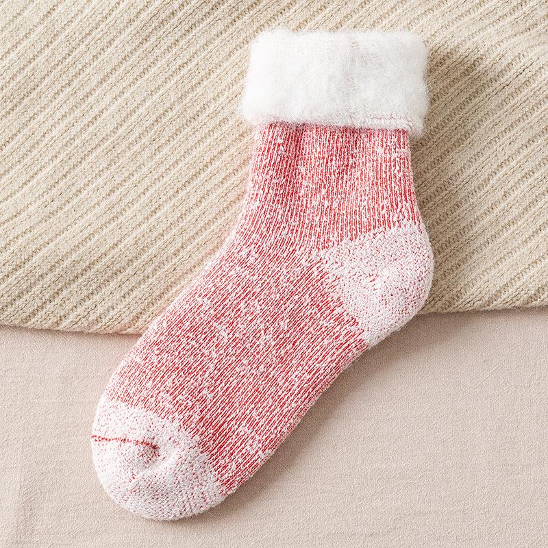 New Winter Warm Wool Women Socks Solid Color Thicker Cashmere Socks Merino Socks Against Cold Snow Russia Male Womens Socks