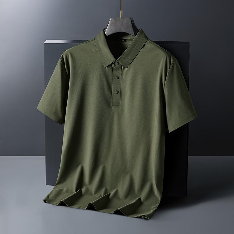 Men's Striped Polo Shirt Short Sleeve Casual Breathable Business Top