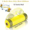 2pcs Deco Mesh Wreath Supplies Mesh for Wreath Poly Mesh Ribbon Metallic Border Stripe Emerald Swags Bows Wrapping and Decorating