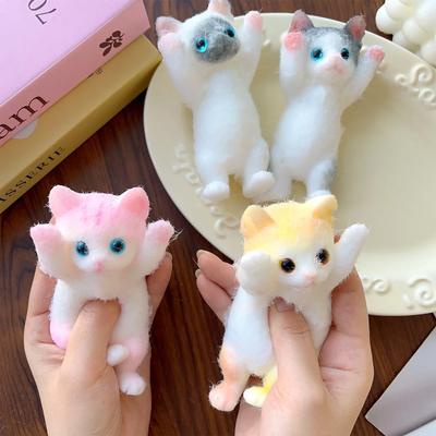 1Pc Simulation Cat Finger Squishy Pinch Toy Cute High Aesthetic Stress Relief Sensory Ornament Gift For Girls Kids