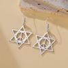 LIKGREAT Star of David Earrings Peace Symbol Drop Earring Vintage Stainless Steel Jewelry Je Amulet Gift