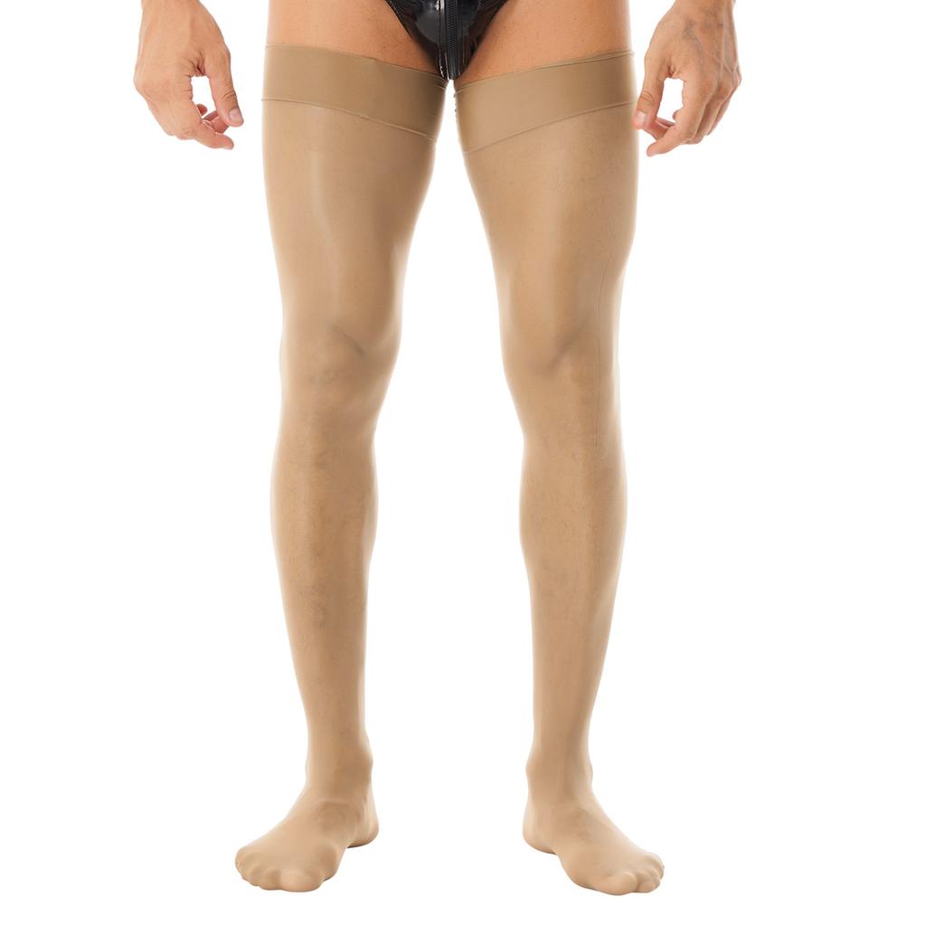 Herre Nylon Over Kne Sokker Lår Høy Strømper Sport Lange Sokker