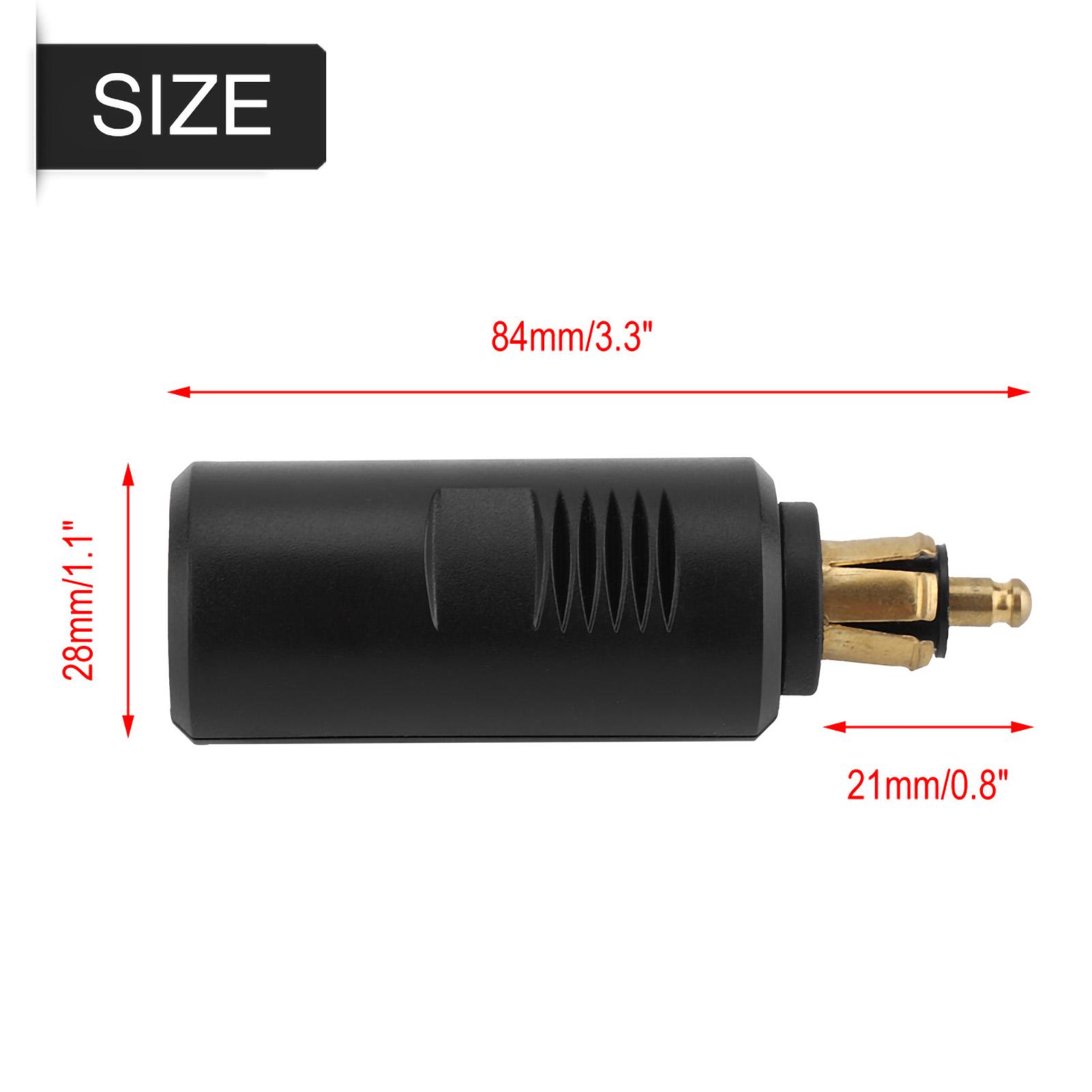 

12V Motorcycle European Cigarette Lighter Plug Adapter for DIN Socket чорний