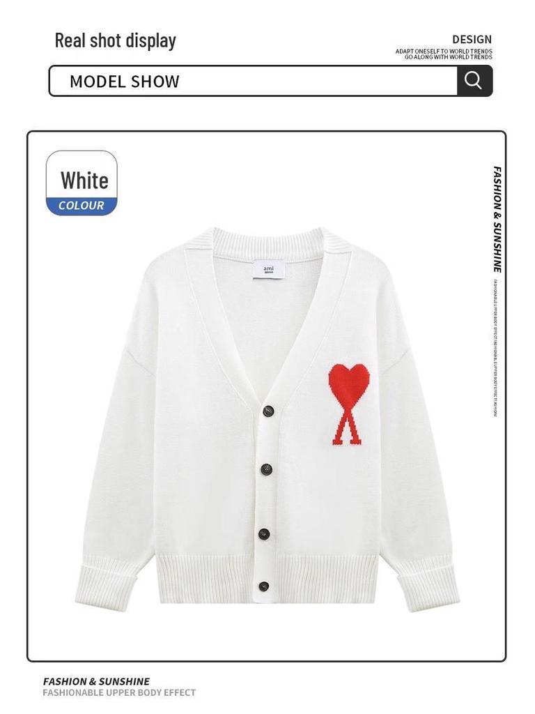 AMI&EASY Men's V-neck Jacquard Knit Cardigan: Trendy, Warm, and Versatile for Autumn and Winter