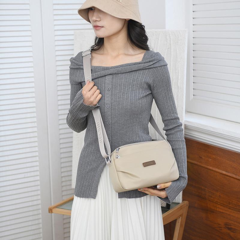 Fashionable Multi-compartment Shoulder Bag Trendy Shopping Messenger Bag Large Capacity Women's Work Backpack Waterproof Nylon Cloth Bag