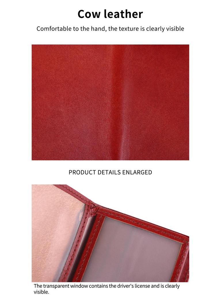 Unisex držák na řidičský průkaz z vícebarevné kůže s přihrádkami na karty