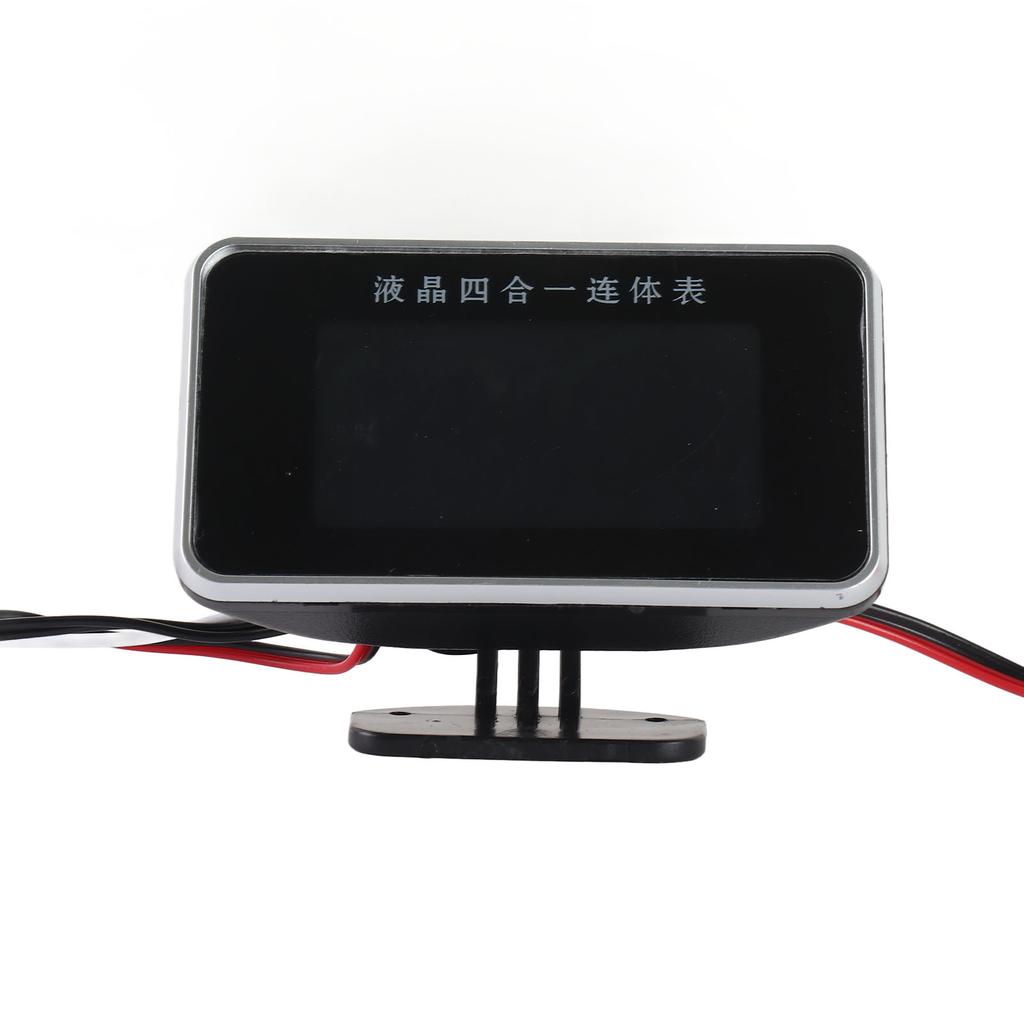 4 In 1 Vehicle Instrument LCD Digital Display Oil Pressure Voltage Water Temperature Fuel Gauge Black 9 36V