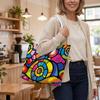Colorful Graffiti Tote Bag Trendy Casual Handbag for Daily Shopping Outdoor Use