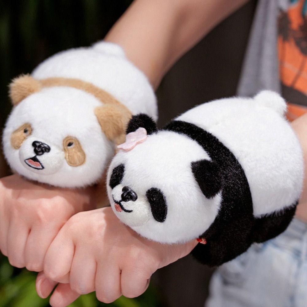 Cute Doll Panda Plush Wrist Band Soft Plush Doll Slap Bracelet Slap Bracelet Series  Home Decor