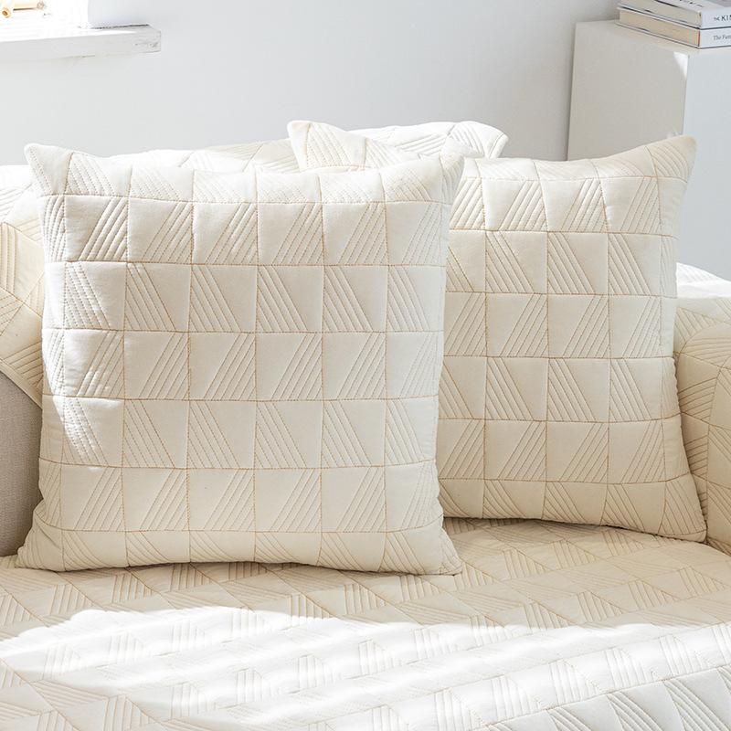 Nordic Washed Cotton Sofa Cushion Modern Non-Slip Jacquard Cover Universal Four Seasons Bed & Breakfast Use