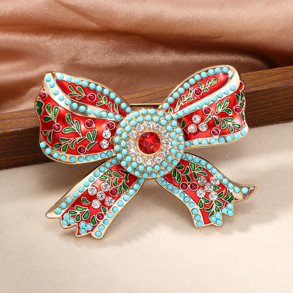 Vintage-inspirierte Schleifenbrosche Elegante Reversnadel mit glänzenden Kristallen Perfekt für Hochzeiten und Partys