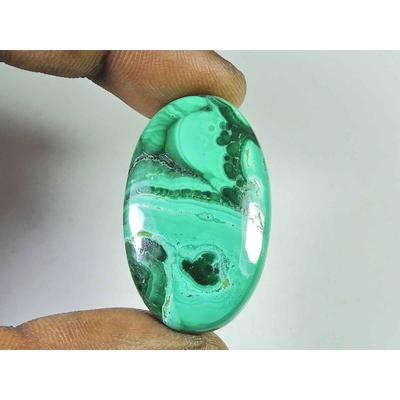 69Ct. Naturalny Zielony Malachit Owalny Kaboszon Luźny Kamień Szlachetny 22X35X07 MM SK-2017