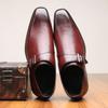 Markowe Projektanckie Męskie Buty Wizytowe Klasyczne PU Skórzane Klamra Monk Strap Brązowe Czarne Biurowe Biznesowe Formalne Buty dla Mężczyzn