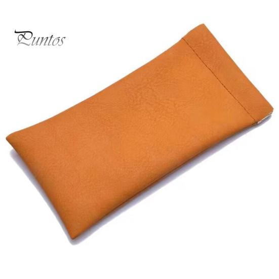 2 Pcs Sunglasses Pouch Soft Auto-Closing Stylish Case Faux Leather Anti-Scratch Lining Compact Glasses Bag Microfiber Screen Cleaning Bag