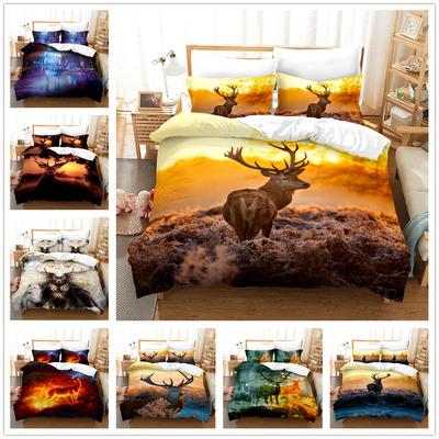 Animal Down Quilt Cover 3D Household Bedding Deer Pattern Quilt Cover and Pillowcase Australia/EU/US Single/double Bed Full Size