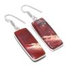 Natural Red Snakeskin Gemstone 925 Sterling Silver Jewelry Earring 2.01" AEE-10707