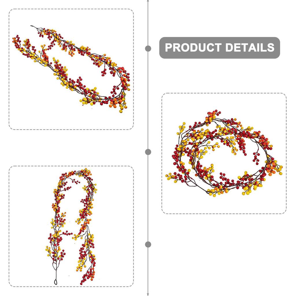 DIY Crafts Essential 6FT Red Berry Garland for Christmas Tree Decoration