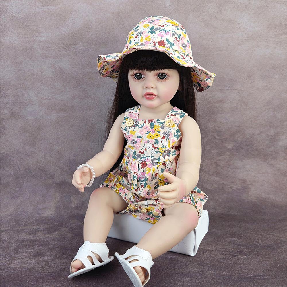 55cm Full Vinyl Baby Doll - Children's Day Gift, Reborn Companion & Bath Toy.
