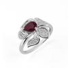 Anello con design floreale rubino riempito longrido scuro naturale a pera 5*7 mm argento sterling 925 gioielleria fine per regalo di compleanno per donna