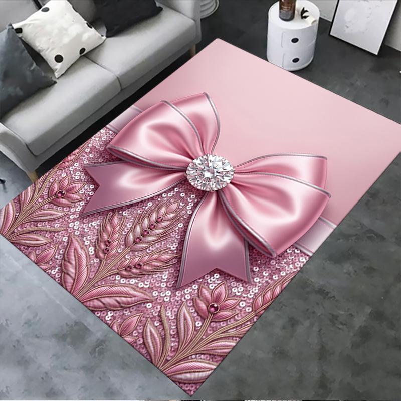 2025 New Gorgeous bow and butterfly Carpet Rug for Living Room Bedroom Home Sofa Decoration,Kids play Non-slip Floor Mat