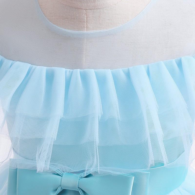 Girls Princess Tulle Dress Kids Formal Gown Piano Performance Pageant Party