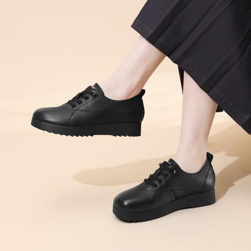 SiGNEW Women s Casual Slip-On Leather Shoes 37