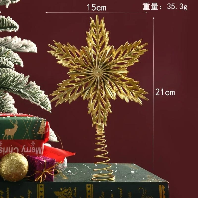 Gold Glitter Christmas Tree Top Star Christmas Decorations For Home Xmas Tree Ornaments Navidad New Year 2025 Natal Noel